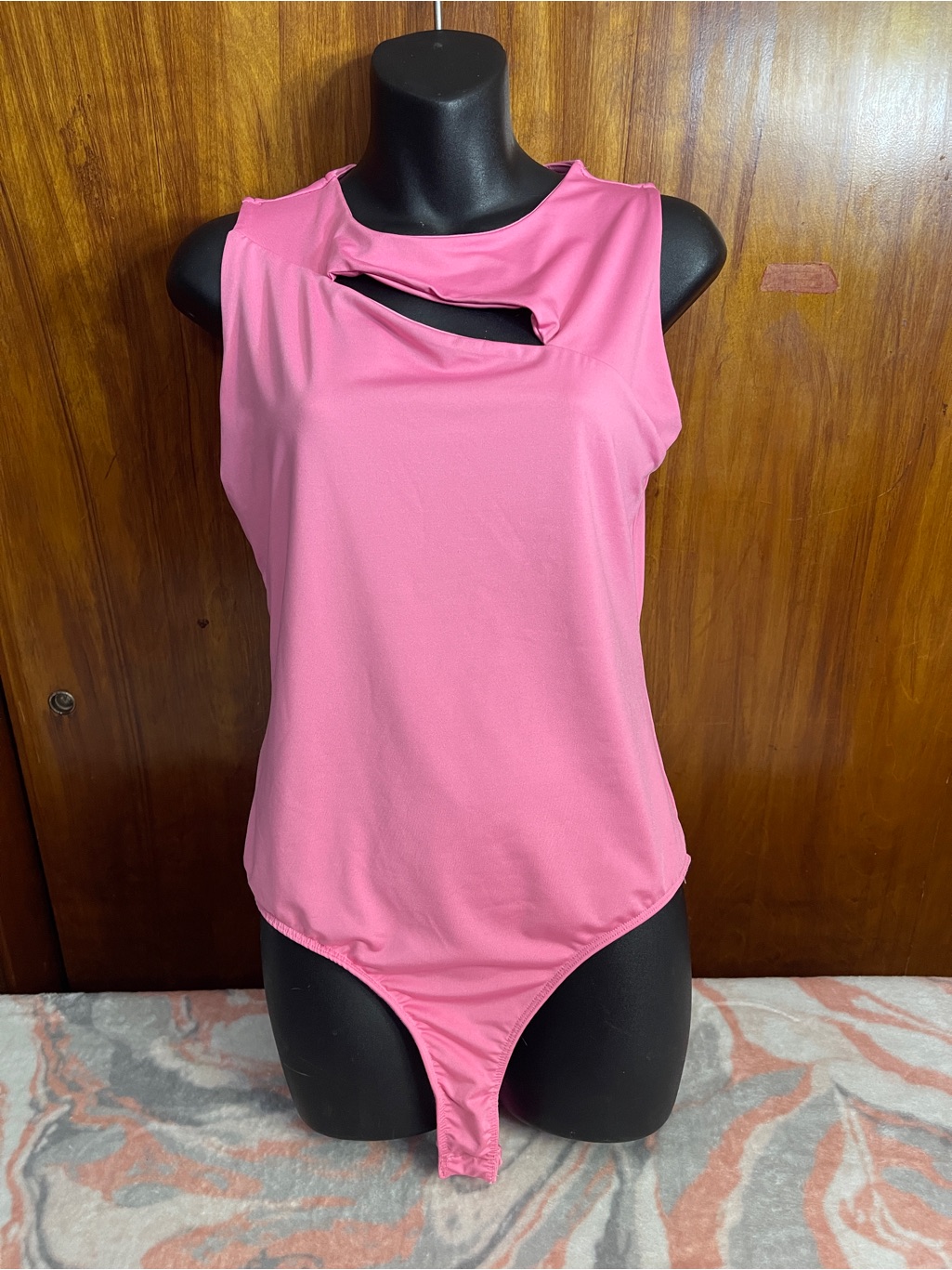 Sleeveless Pink Cutout Bodysuit